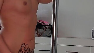 Naked, Wet Pole Dancing