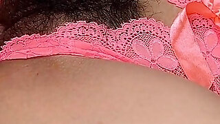Slow Fuck of Asian Teen Hairy Pussy - Closeup Crotchless Panty Tease Fuck - Handsfree Cum on Bush - Interracial Amateur Couple