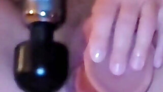 My Strong Massage Stick 'vibroxl Fucks Me Together with the Horny Veined Dildo!