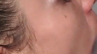 Vintage Glory Hole Action with Black Haired Pierced Skinny Big Tittied Babe