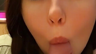 Hot Student with Sexy Face Gives Blowjob